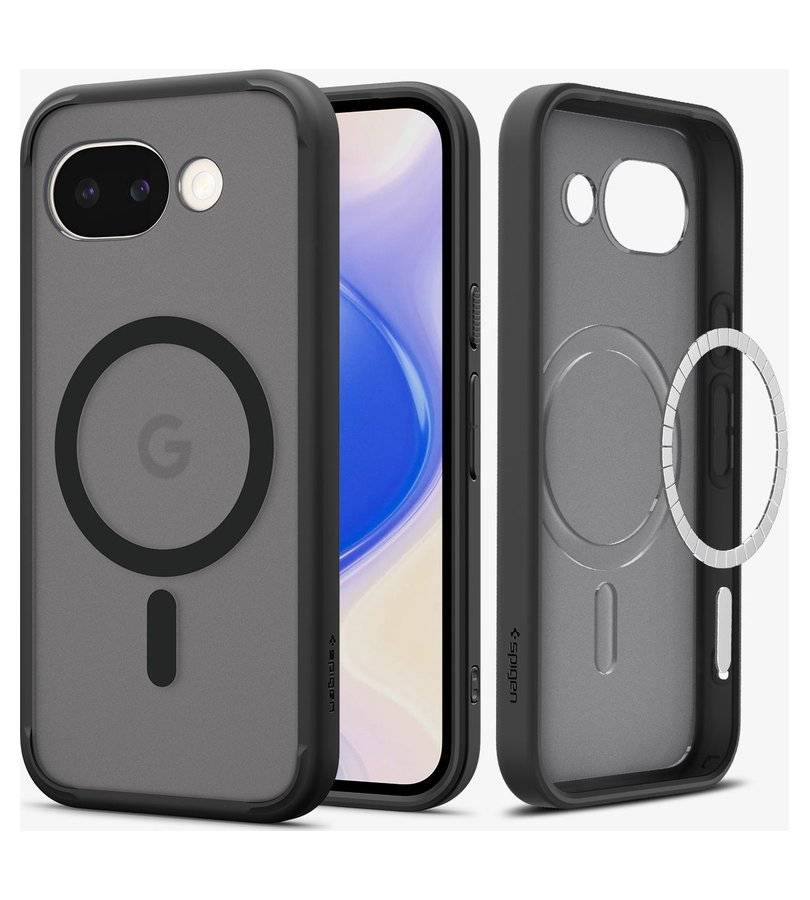 Magsafe Калъф за Google Pixel 10A, Spigen Ultra Hybrid Frost Case, Черен (3)