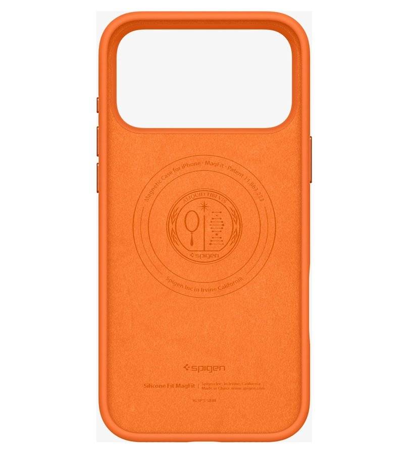 Magsafe Калъф за iPhone 17 Pro, Spigen Silicone Fit Mag Case, Оранжев (2)