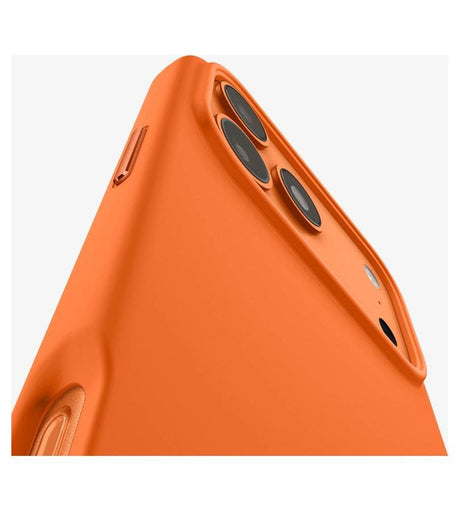 Magsafe Калъф за iPhone 17 Pro, Spigen Silicone Fit Mag Case, Оранжев (5)