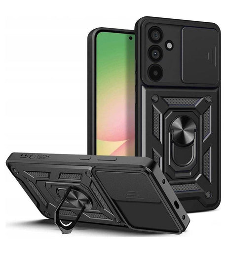 Калъф с Предпазител за Камера и Стойка за Samsung A27, Tech-Protect CamShield Pro Case, Черен