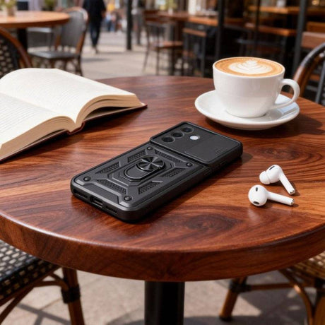 Калъф с Предпазител за Камера и Стойка за Samsung A27, Tech-Protect CamShield Pro Case, Черен (5)
