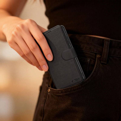 Кожен Калъф с Джобове за Xiaomi 17T, Tech-Protect Wallet Book Case, Черен (2)