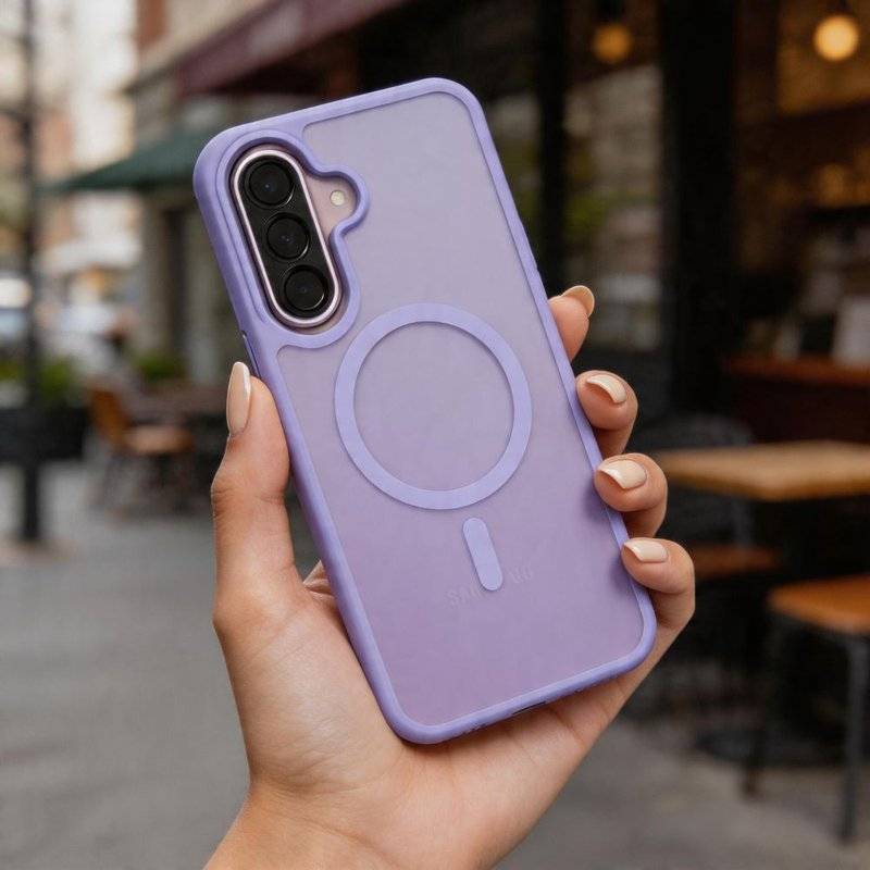 Magsafe Калъф за Samsung A37, Tech-Protect MagMat Case, Лилав (3)