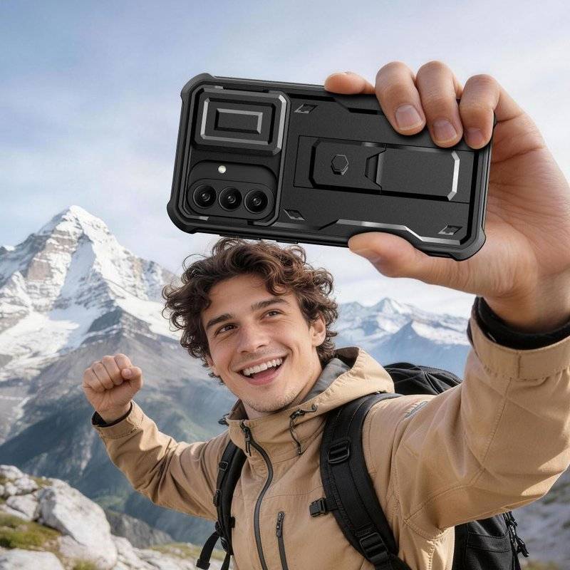 Противоударен Калъф 360 за Samsung A37, Tech-Protect Kevlar Cam+ 2-Set Case, Черен (6)