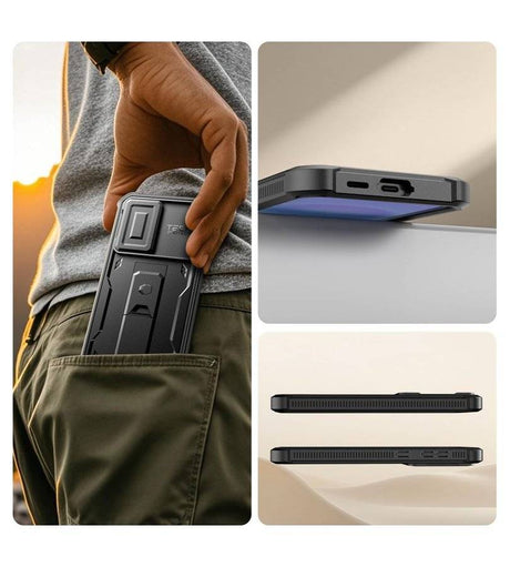 Противоударен Калъф 360 за Samsung A57, Tech-Protect Kevlar Cam+ 2-Set Case, Черен (7)