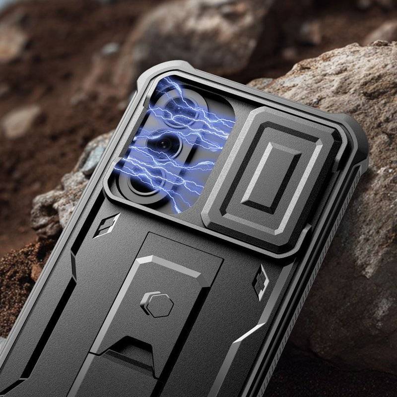 Противоударен Калъф 360 за Samsung A57, Tech-Protect Kevlar Cam+ 2-Set Case, Черен (2)