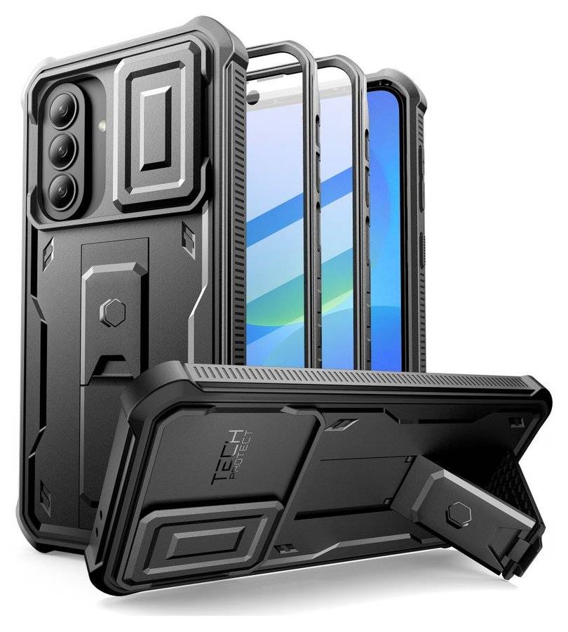 Противоударен Калъф 360 за Samsung A37, Tech-Protect Kevlar Cam+ 2-Set Case, Черен