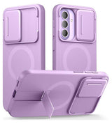 Magsafe Калъф с Капак за Камера и Стойка за Samsung A57, Tech-Protect Kevlar Aura Case, Лилав