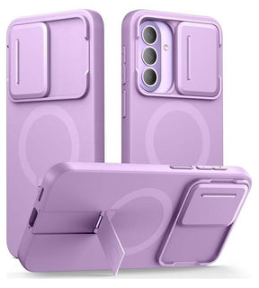 Magsafe Калъф с Капак за Камера и Стойка за Samsung A57, Tech-Protect Kevlar Aura Case, Лилав