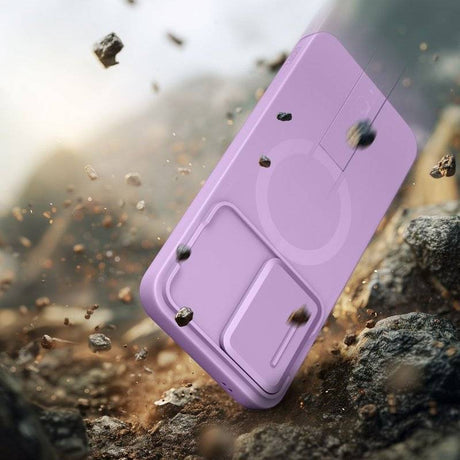 Magsafe Калъф с Капак за Камера и Стойка за Samsung A57, Tech-Protect Kevlar Aura Case, Лилав (6)