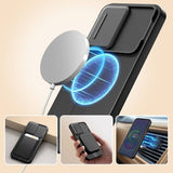 Magsafe Калъф с Капак за Камера и Стойка за Samsung A57, Tech-Protect Kevlar Aura Case, Черен (4)