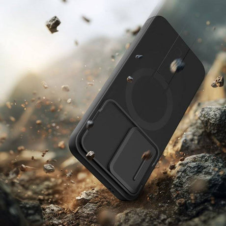 Magsafe Калъф с Капак за Камера и Стойка за Samsung A57, Tech-Protect Kevlar Aura Case, Черен (6)