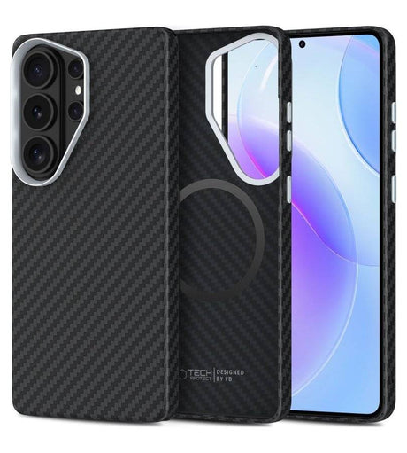 Magsafe Калъф за Samsung S26 Ultra, Tech-Protect ION Carbon Case, Черен