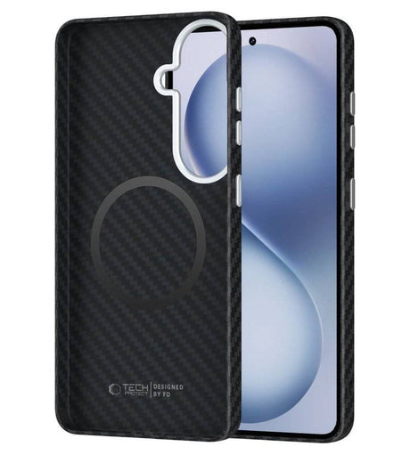 Magsafe Калъф за Samsung S26, Tech-Protect ION Carbon Case, Черен (2)