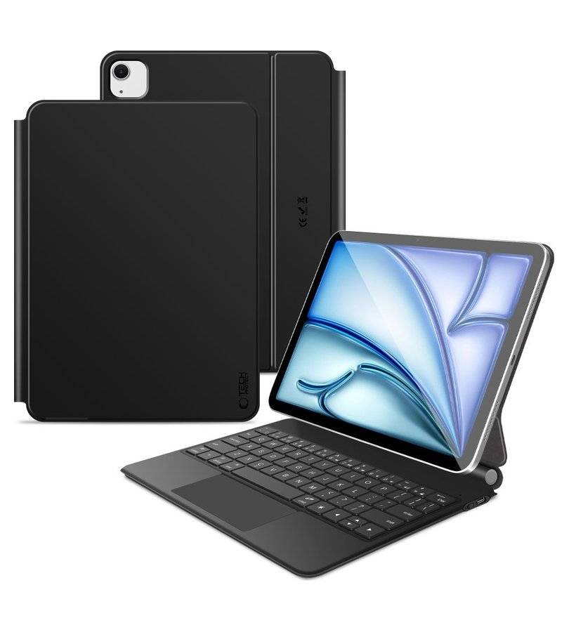 Калъф с Клавиатура и Тъчпад за iPad Air 11 M4-M3-M2/10.9, Tech-Protect Magnetic Keyboard Case, Черен