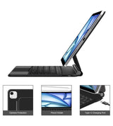Калъф с Клавиатура и Тъчпад за iPad Air 11 M4-M3-M2/10.9, Tech-Protect Magnetic Keyboard Case, Черен (8)