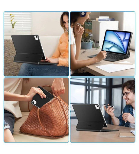 Калъф с Клавиатура и Тъчпад за iPad Air 11 M4-M3-M2/10.9, Tech-Protect Magnetic Keyboard Case, Черен (11)