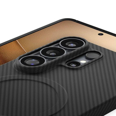 Magsafe Карбонов Калъф за Samsung S26 Ultra, Spigen Airskin Aramid Mag Case, Черен (8)