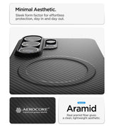 Magsafe Карбонов Калъф за Samsung S26 Ultra, Spigen Airskin Aramid Mag Case, Черен (11)