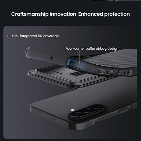 Калъф с Плъзгач за Камера за Samsung A37, Nillkin CamShield Pro Case, Черен (9)