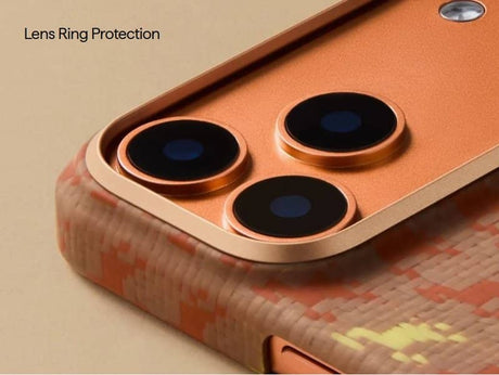 Magsafe Калъф за iPhone 17 Pro Max, Pitaka Edge Happiness Rides Case Amber, Оранжев (11)