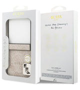 MagSafe Калъф за Samsung Z Flip 7, Guess Leather 4G Classic Case, Розов (8)
