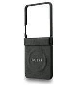 MagSafe Калъф за Samsung Z Flip 7, Guess Leather 4G Classic Case, Черен (4)