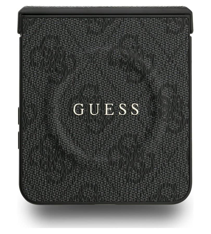 MagSafe Калъф за Samsung Z Flip 7, Guess Leather 4G Classic Case, Черен (3)