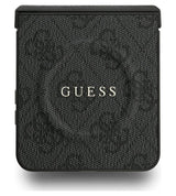 MagSafe Калъф за Samsung Z Flip 7, Guess Leather 4G Classic Case, Черен (3)