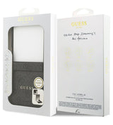 MagSafe Калъф за Samsung Z Flip 7, Guess Leather 4G Classic Case, Черен (8)