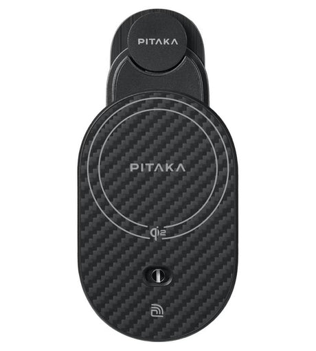 Безжично Зарядно за Tesla с Magsafe, Pitaka MagEZ Car Mount Pro 2 Qi2 15W, Черен (3)