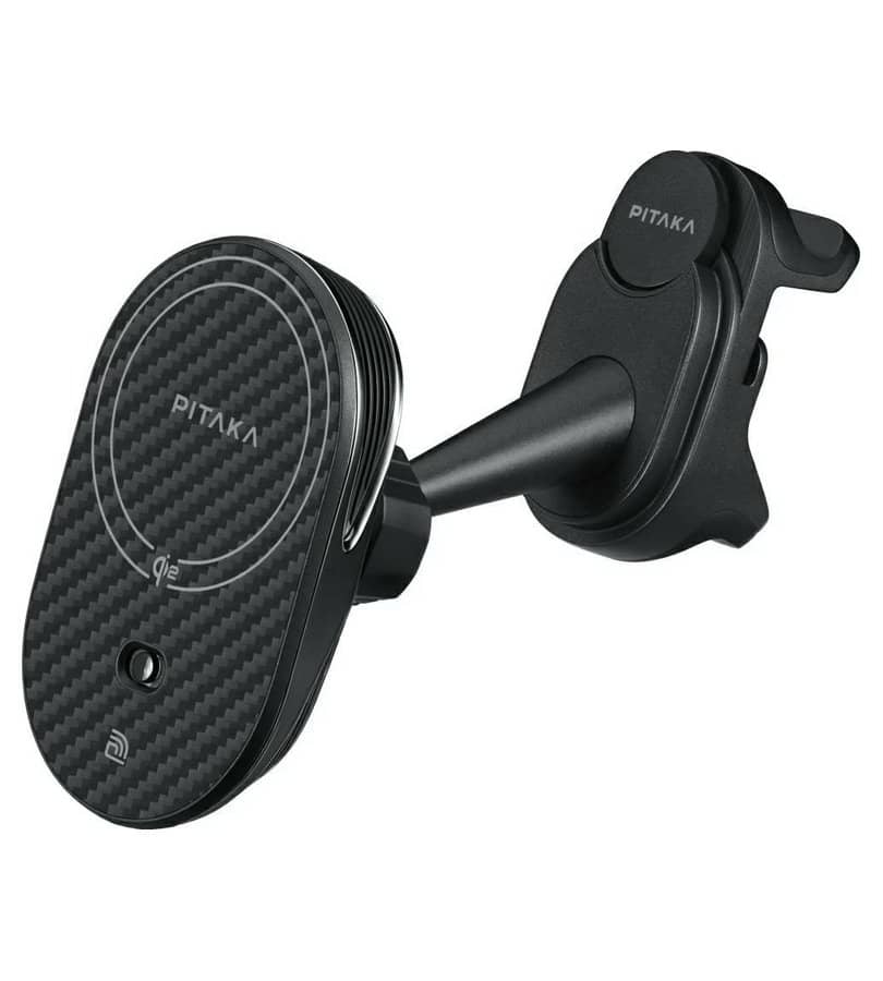 Безжично Зарядно за Tesla с Magsafe, Pitaka MagEZ Car Mount Pro 2 Qi2 15W, Черен