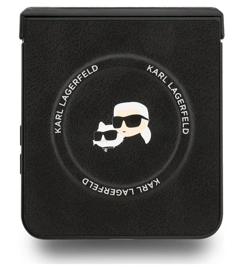 MagSafe Калъф за Samsung Z Flip 7, Karl Lagerfeld Karl&Choupette Pins Case, Черен (4)