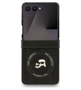 MagSafe Калъф за Samsung Z Flip 7, Karl Lagerfeld Karl&Choupette Pins Case, Черен