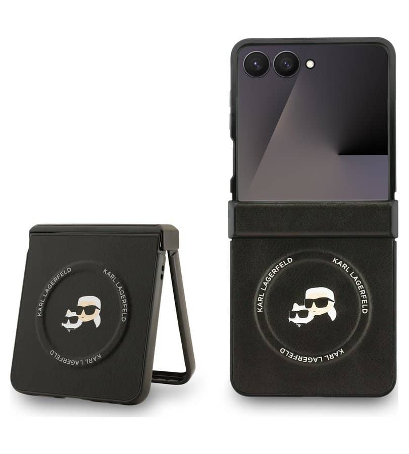 MagSafe Калъф за Samsung Z Flip 7, Karl Lagerfeld Karl&Choupette Pins Case, Черен (2)