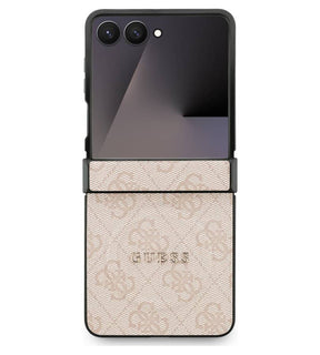 MagSafe Калъф за Samsung Z Flip 7, Guess Leather 4G Classic Case, Розов