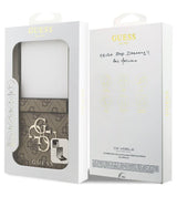 Кожен Калъф за Samsung Z Flip 7, Guess Leather 4G Metal Logo Case, Кафяв (8)