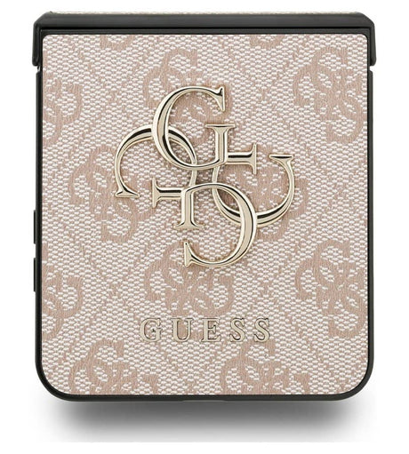 Кожен Калъф за Samsung Z Flip 7, Guess Leather 4G Metal Logo Case, Розов (5)
