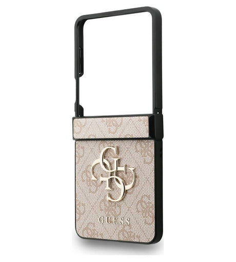 Кожен Калъф за Samsung Z Flip 7, Guess Leather 4G Metal Logo Case, Розов (6)