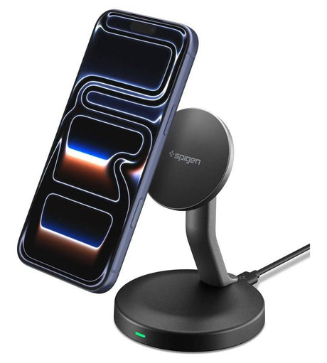 MagSafe Зарядно, Spigen EF151MS Essential Mag Fit Charger 15W, Черен (2)