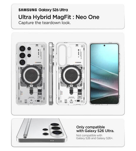 Magsafe Калъф за Samsung S26 Ultra, Spigen Ultra Hybrid Neo One Case, Прозрачен (7)