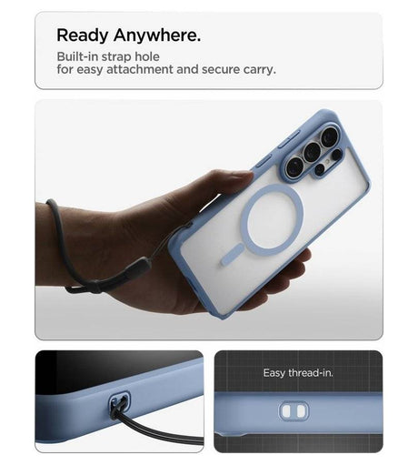 Magsafe Калъф за Samsung S26 Ultra, Spigen Ultra Hybrid Case, Син (13)