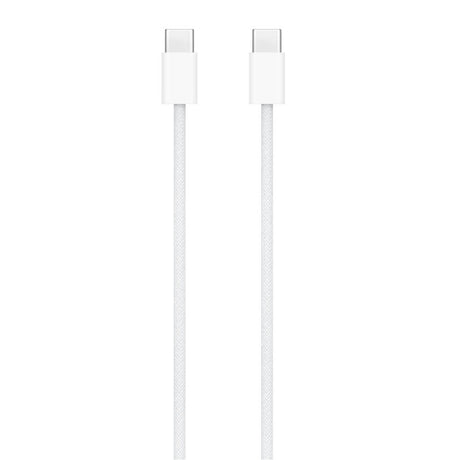 USB-C Кабел, Apple USB-C to USB-C Woven 60W HQ 1m, Бял (Bulk)