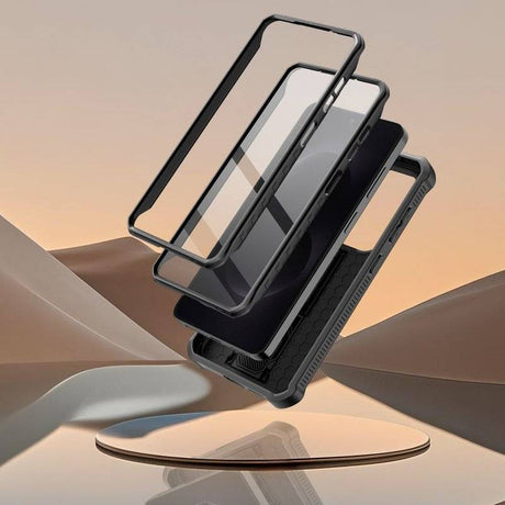 Противоударен Калъф 360 за Samsung S26, Tech-Protect Kevlar Cam+ 2-Set Case, Черен (5)