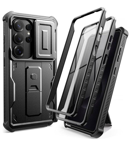 Противоударен Калъф 360 за Samsung S26 Ultra, Tech-Protect Kevlar Cam+ 2-Set Case, Черен (2)