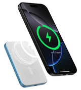 Magsafe Външна Батерия, Pitaka Aramid Magnetic 5000mAh Qi2 Lucid Blue, Син (3)