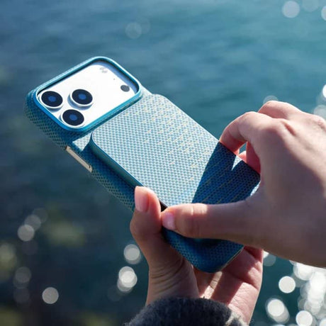 Magsafe Външна Батерия, Pitaka Aramid Magnetic 5000mAh Qi2 Lucid Blue, Син (6)