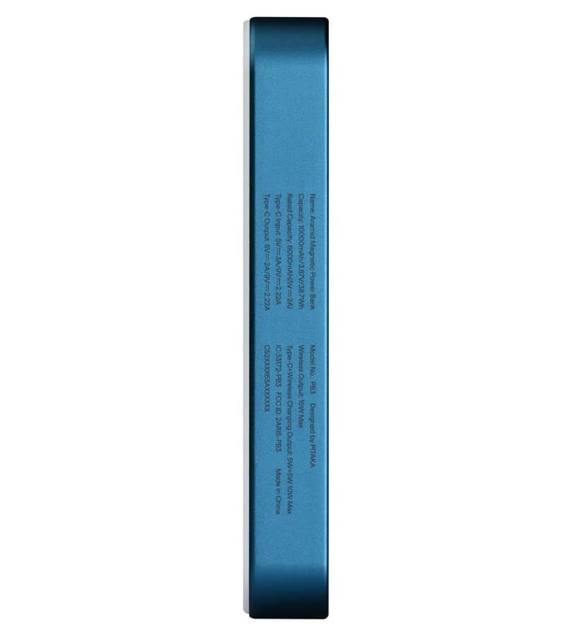 Magsafe Външна Батерия, Pitaka Aramid Magnetic 10000mAh Qi2 Moonrise, Син (4)