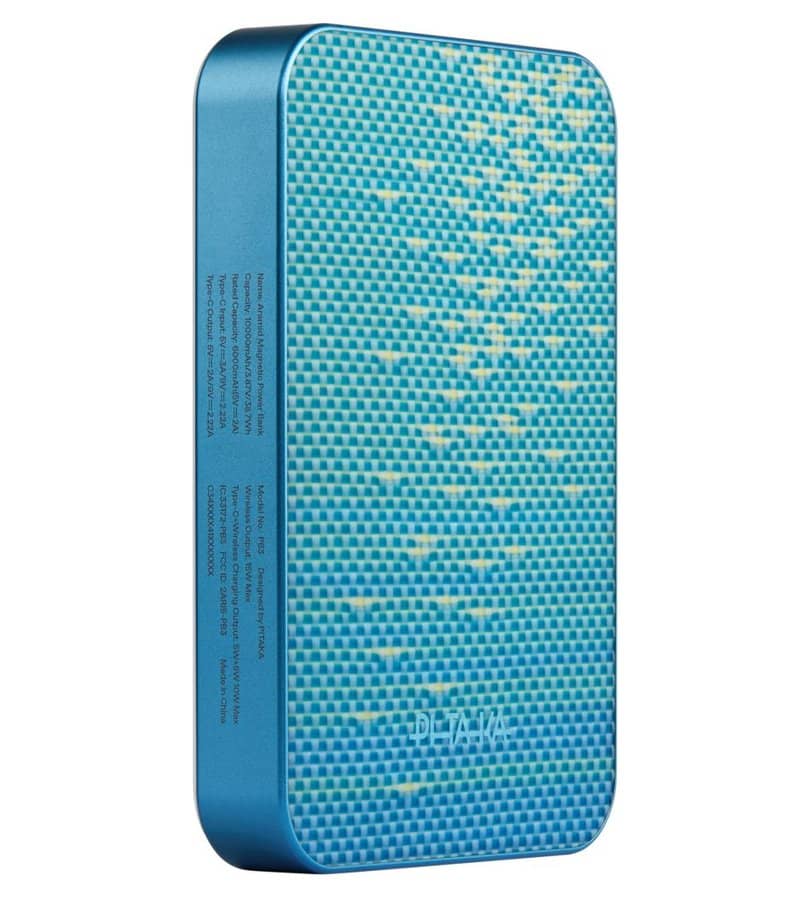 Magsafe Външна Батерия, Pitaka Aramid Magnetic 10000mAh Qi2 Lucid Blue, Син