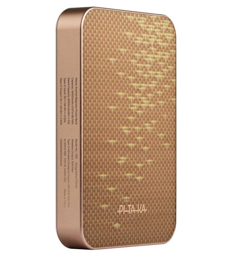 Magsafe Външна Батерия, Pitaka Aramid Magnetic 10000mAh Qi2 Golden, Златист (7)
